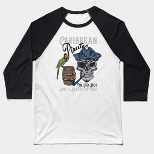 Pirate Skull of the Caribbean Baseball T-Shirt